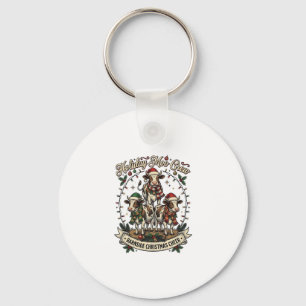Weihnachtskuh Trio Vintage Scheune Feiertags-Shirt Schlüsselanhänger