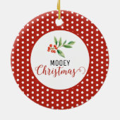 Weihnachtskuh-Wortspiel  Keramik Ornament (Hinten)