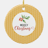 Weihnachtskuh-Wortspiel Keramik Ornament (Hinten)