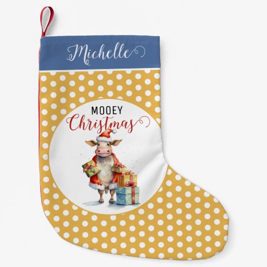 Weihnachtskuh-Wortspiel Kleiner Weihnachtsstrumpf (Vorderseite)