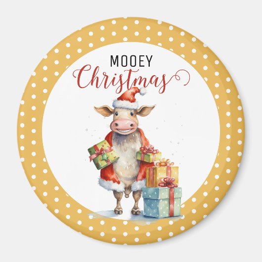 Weihnachtskuh-Wortspiel Magnet (Vorne)
