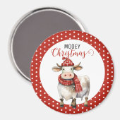 Weihnachtskuh-Wortspiel Magnet (Vorderseite/Rückseite)