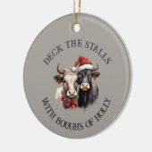 Weihnachtskühe Bauernhof Land Rustikal Keramik Ornament (Links)