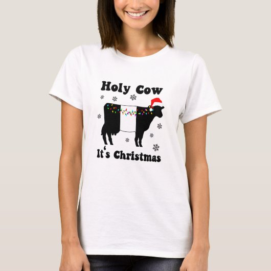 Weihnachtskühe Beltie Belted Galloway Geschenk T- T-Shirt (Vorderseite)