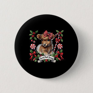 Weihnachtskühe Candy Canes Vintag Heifer Button