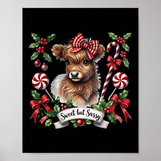 Weihnachtskühe Candy Canes Vintag Heifer Poster (Vorne)