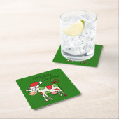 Weihnachtskühe Cartoon Kinder Rechteckiger Pappuntersetzer (Vor Ort)