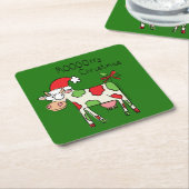 Weihnachtskühe Cartoon Kinder Rechteckiger Pappuntersetzer (angewinkelt)