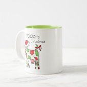 Weihnachtskühe Cartoon Kinder Zweifarbige Tasse (Vorderseite Links)