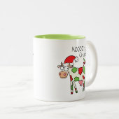 Weihnachtskühe Cartoon Kinder Zweifarbige Tasse (VorderseiteRechts)