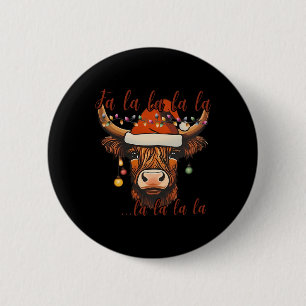 Weihnachtskühe Falala Xmas Heifer Cowgir Button