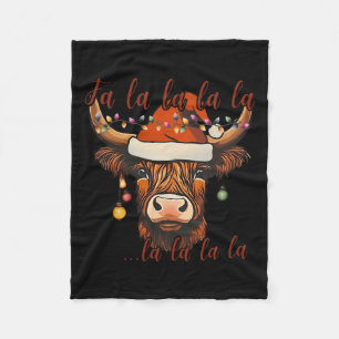 Weihnachtskühe Falala Xmas Heifer Cowgir Fleecedecke