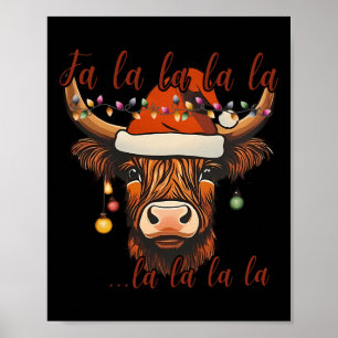 Weihnachtskühe Falala Xmas Heifer Cowgir Poster