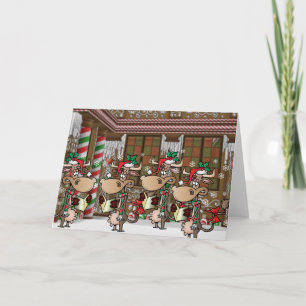 Weihnachtskühe Feiertagskarte