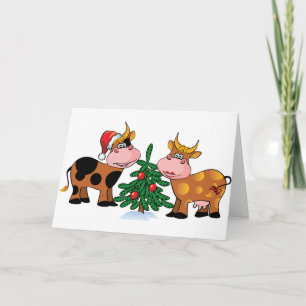 Weihnachtskühe Feiertagskarte