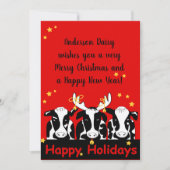 Weihnachtskühe flach nach Maß Feiertagskarte (Vorderseite)