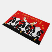 Weihnachtskühe Fußmatte (Schrägansicht)