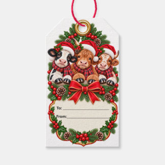 Weihnachtskühe Geschenkanhänger