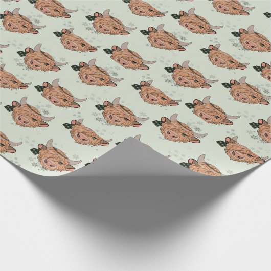 Weihnachtskühe Geschenkpapier (Ecke)