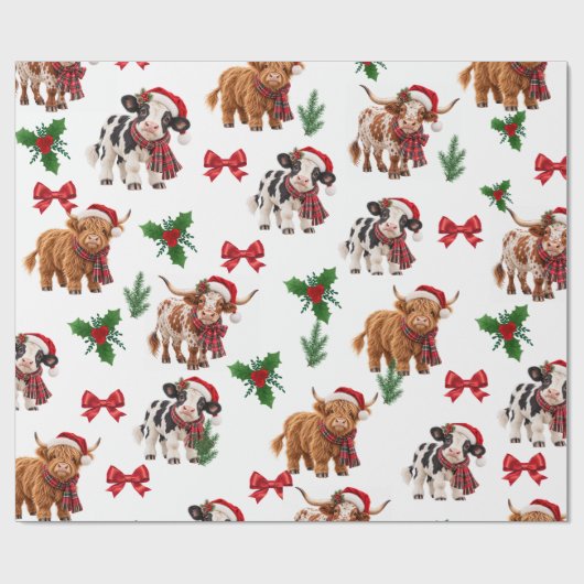 Weihnachtskühe Geschenkpapier (Flach)