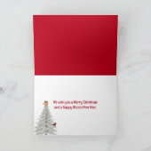 Weihnachtskühe Hereford mit Weihnachtsmannmütze Feiertagskarte (Innenseite)