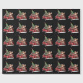 Weihnachtskühe Hochlandkuh in Lkw-Farm Weihnachten Geschenkpapier (Flach)