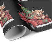 Weihnachtskühe Hochlandkuh in Lkw-Farm Weihnachten Geschenkpapier (Rolleneckpunkt)