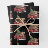 Weihnachtskühe Hochlandkuh in Lkw-Farm Weihnachten Geschenkpapier Set (Beispiel)