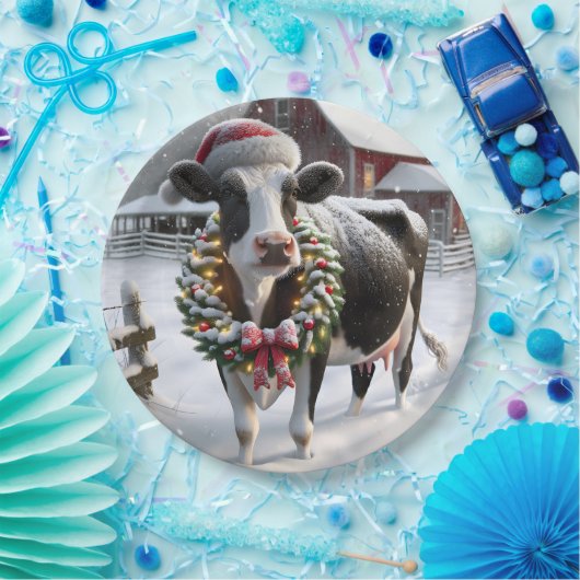 Weihnachtskühe in Barnyard Pappteller (Party)