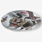 Weihnachtskühe in Barnyard Pappteller (Schrägansicht)