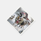 Weihnachtskühe in Barnyard Serviette (Ecke)