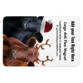 Weihnachtskühe in Weihnachtsmannmütze und Antler Magnet (Horizontal)