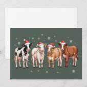 Weihnachtskühe Lover Geschenk Funny Holiday Farm Feiertagskarte (Vorne/Hinten)