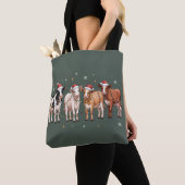 Weihnachtskühe Lover Geschenk Funny Holiday Farm Tasche (Von Nahem)