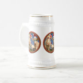 Weihnachtskühe mit Brillengläsern und roten Weihna Bierglas (Vorderseite Links)