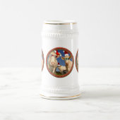 Weihnachtskühe mit Brillengläsern und roten Weihna Bierglas (Mittel)