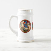 Weihnachtskühe mit Brillengläsern und roten Weihna Bierglas (Links)