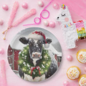 Weihnachtskühe mit einem Kranz Pappteller (Party)