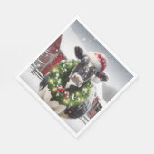 Weihnachtskühe mit einem Kranz Serviette (Ecke)