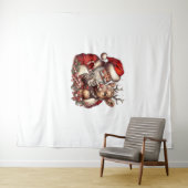 Weihnachtskühe mit Santa Scottish Vintag Wandteppich (Beispiel (Horizontal))