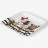 Weihnachtskühe mit Weihnachtsmannmütze Pappteller (Gewinkelt)