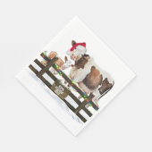 Weihnachtskühe mit Weihnachtsmannmütze Serviette (Ecke)
