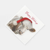 Weihnachtskühe mit Weihnachtsmannmütze Serviette (Ecke)
