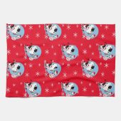 Weihnachtskühe mit Weihnachtsmannmützen Handtuch (Horizontal)