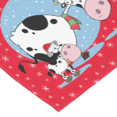 Weihnachtskühe mit Weihnachtsmannmützen Kurzer Tischläufer (Ecke)