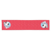 Weihnachtskühe mit Weihnachtsmannmützen Kurzer Tischläufer (Horizontal)