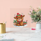 Weihnachtskühe Niedlich Heifer Kuh Weihnachtsmannm Acrylschild (Hochzeit)