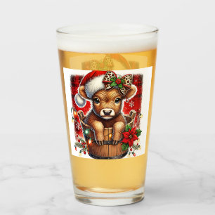Weihnachtskühe Niedlicher Bauernhof Glas