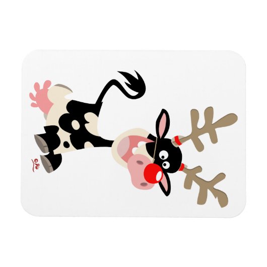 Weihnachtskühe oder Rentier? Flexible Magnet (Horizontal)