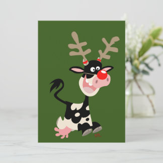 Weihnachtskühe oder Rentier? Grußkarte Feiertagskarte